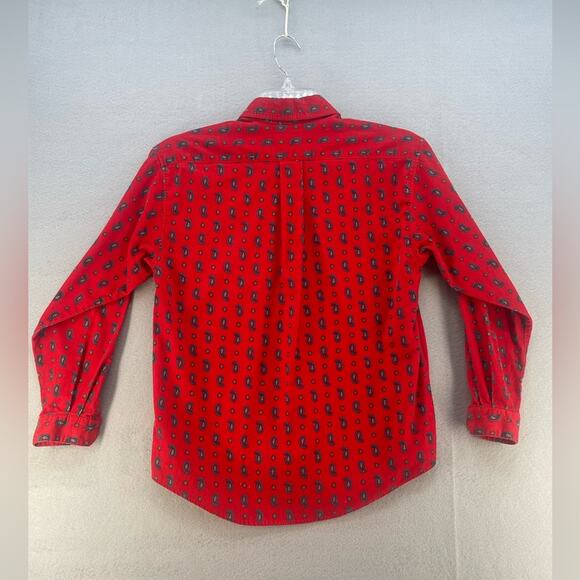 Vintage Eddie Bauer Red Corduroy Paisley Button Down Shirt Women’s Size 8 - Picture 8 of 16